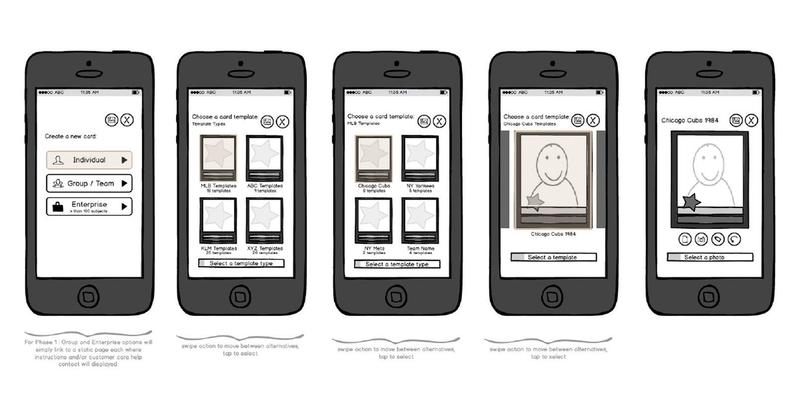 Wireframes in Balsamiq