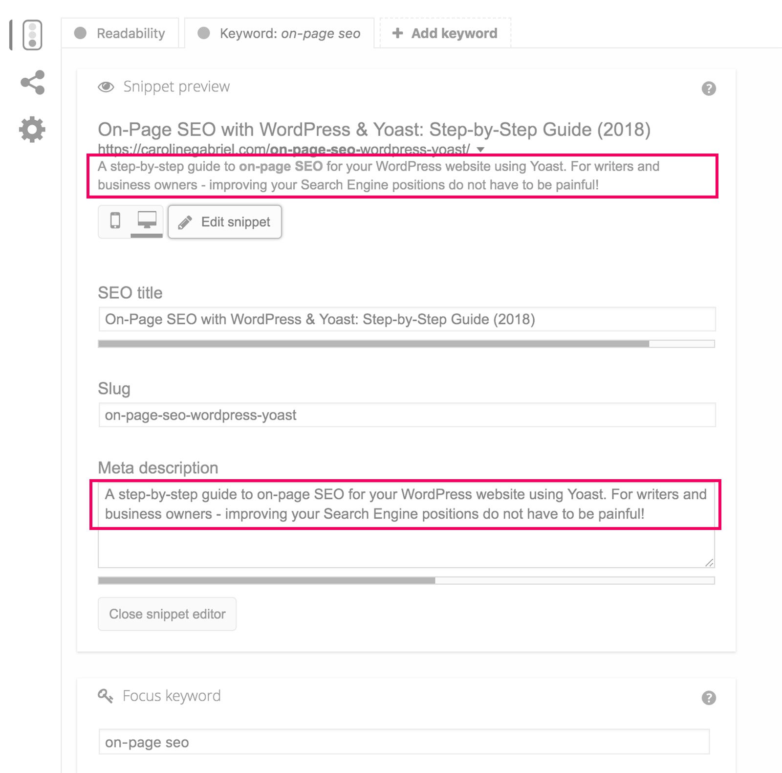 On-Page SEO Meta Description: WordPress & SEO